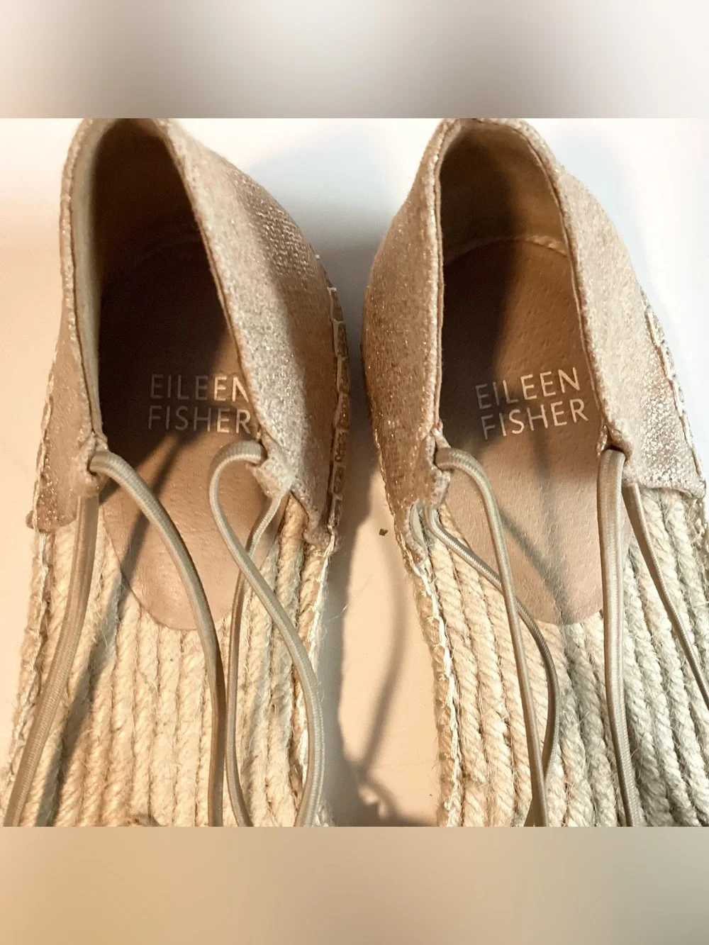 Eileen Fisher Metallic Lee 2 Espadrilles - Bronze/Tan - 9